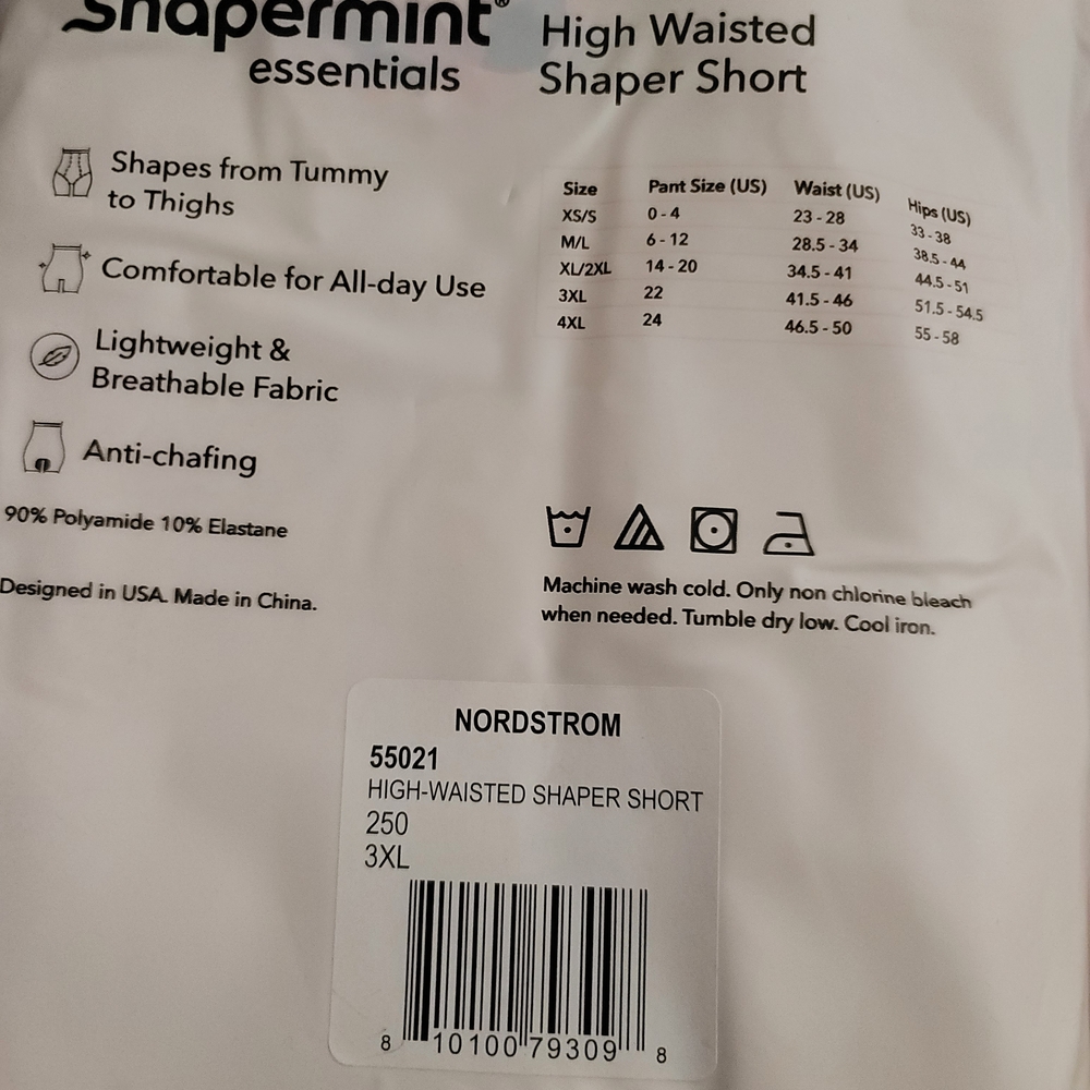 Nordstrom High-Waisted Shaper Short - White